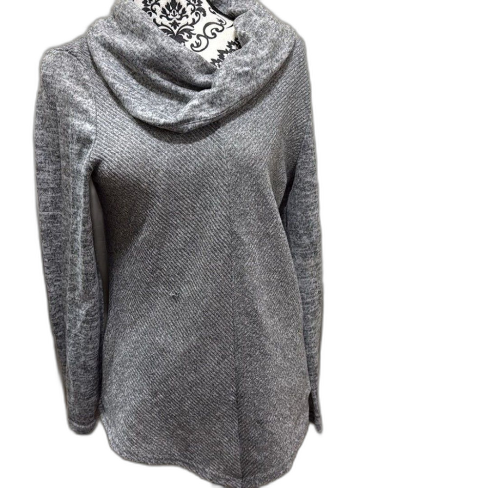 Absolutely Famous Heather Gray Cowl Neck Sweater